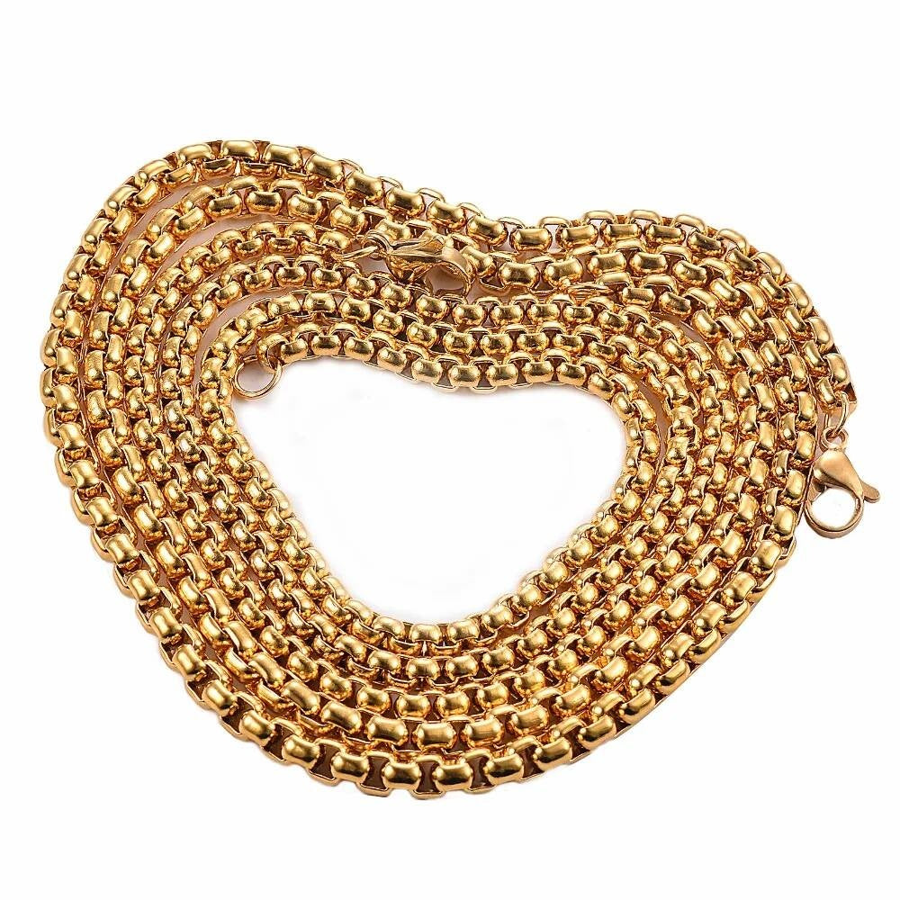 1 piece 3.5mm/4mm Stainless Steel Square Pearl Chain figaro chain necklace for Pendant Men Women Necklace Jewelry