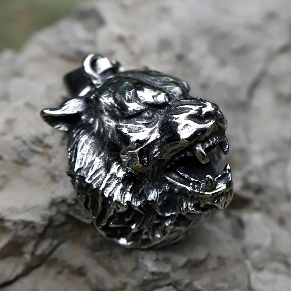 Tiger Head Pendant Necklace – Fierce Stainless Steel Animal Jewelry