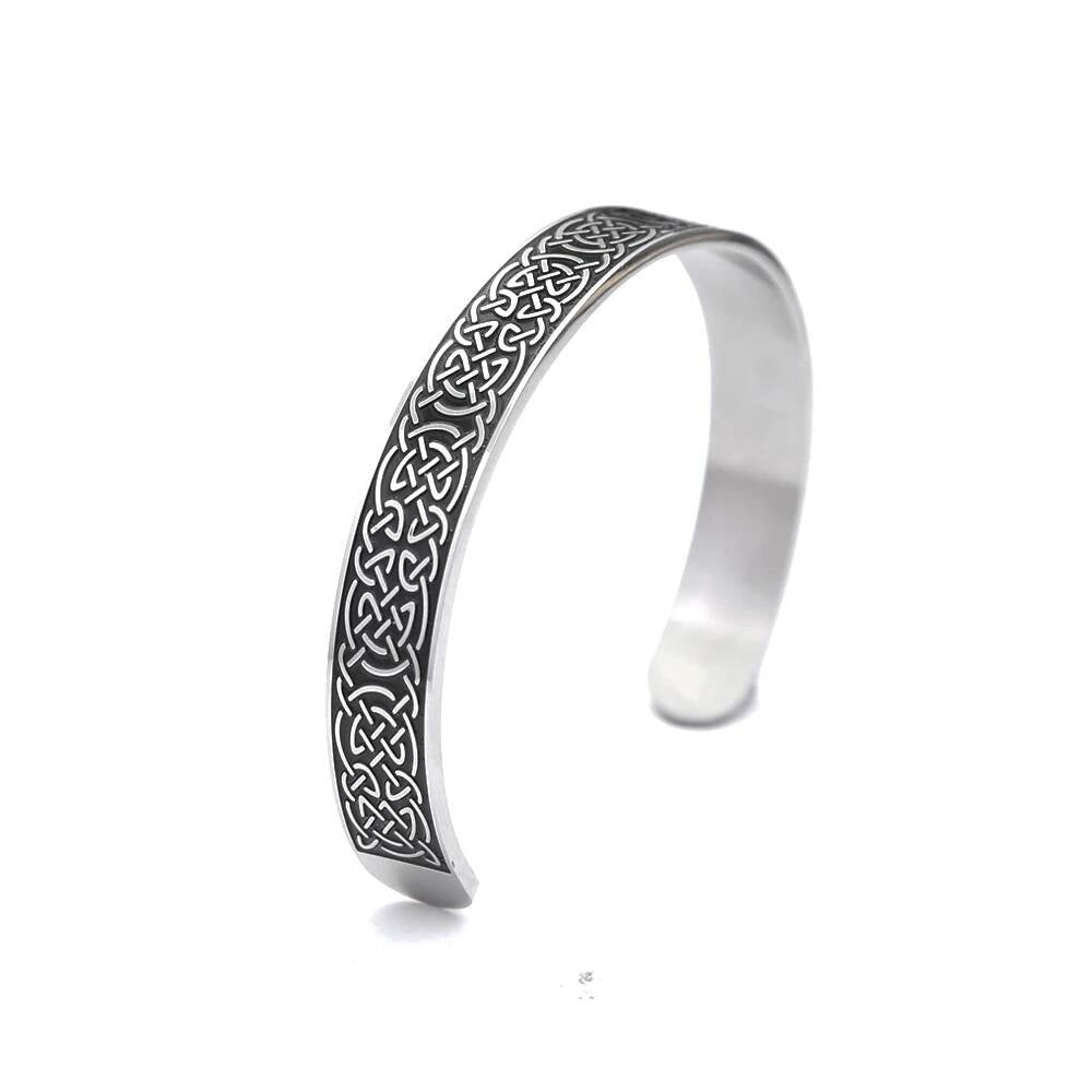 Viking Rune Bracelet – Nordic Stainless Steel Cuff Style A
