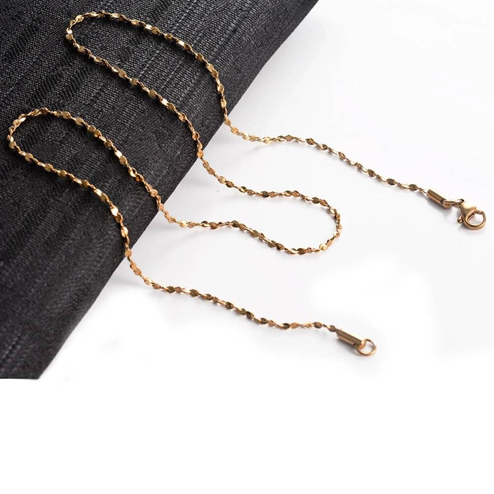 1Pc Width 1.2mm/1.5mm/1.8mm Stainless Steel Tiny Link Matching Pendants Necklace Chain for DIY Jewelry Making