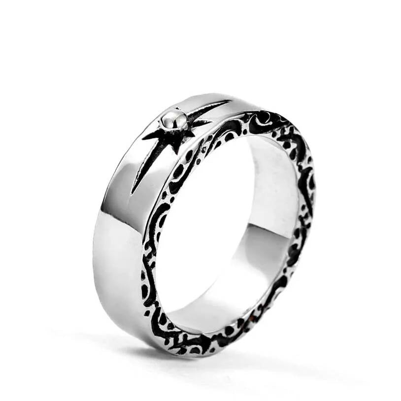 Minimalist Gothic Band – 316L Stainless Steel Simple Statement Ring