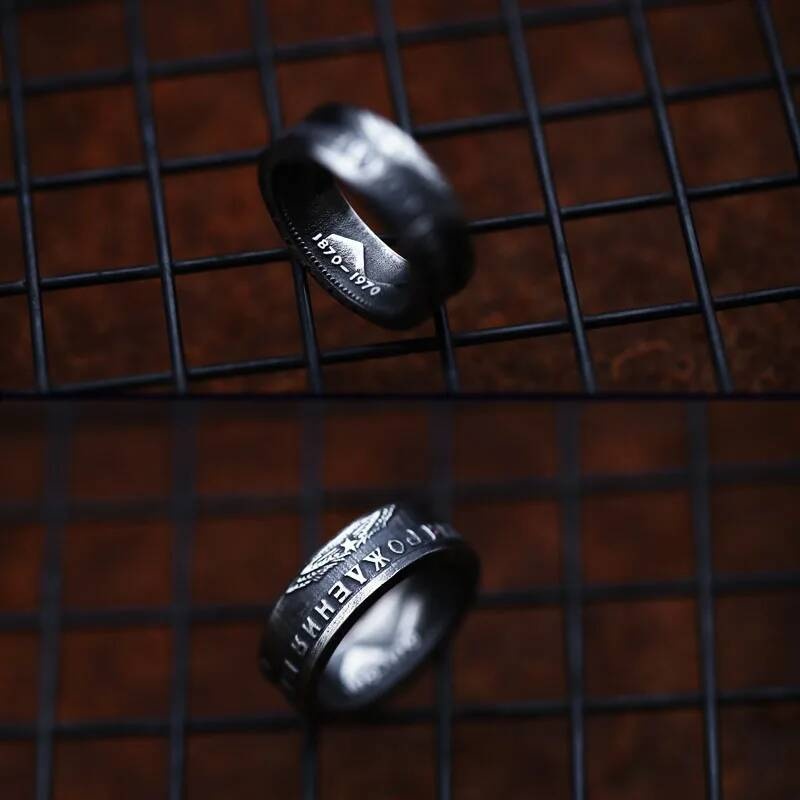Punk Skull Stainless Steel Ring with Zircon – Vintage Biker Statement