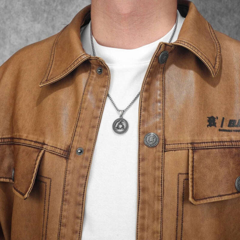 Celtic Triquetra Knot Pendant – Stainless Steel Circle Amulet Necklace