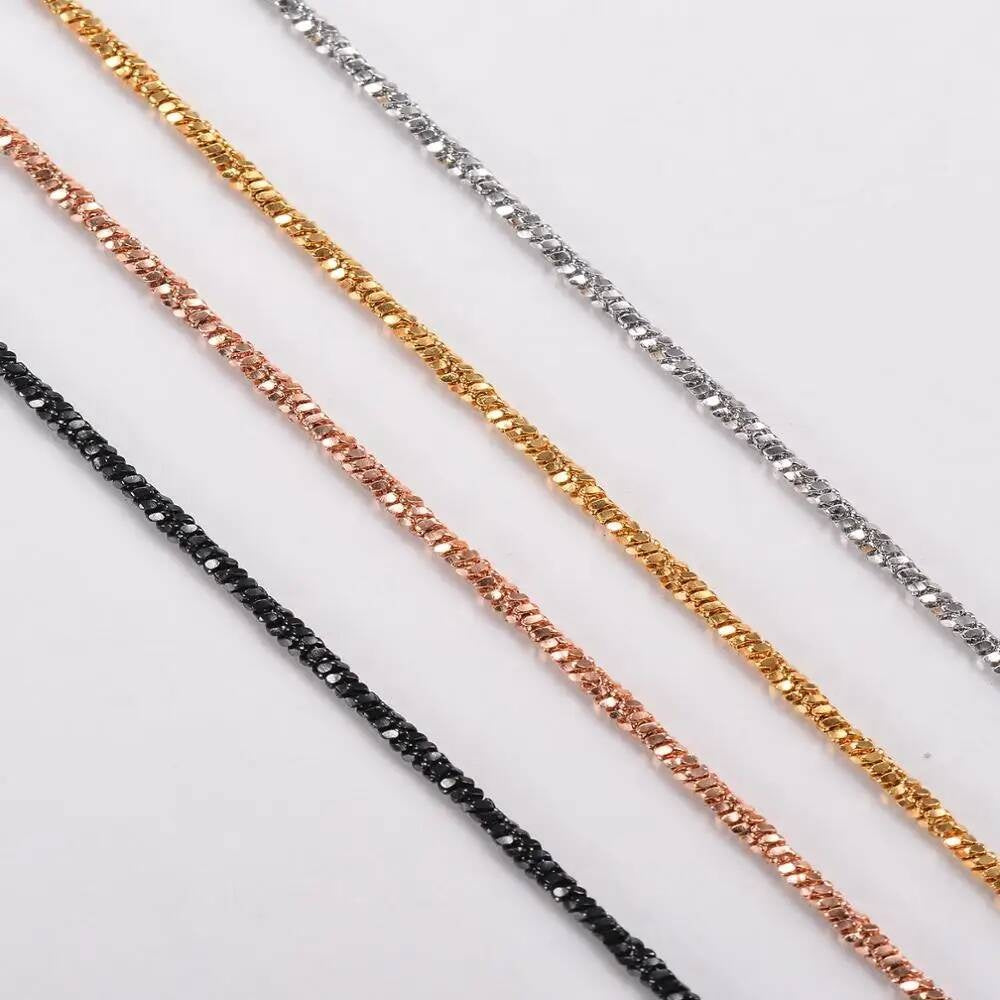 1 piece Width 1.2mm Tiny Twisted Square Snake Chain Stainless Steel Choker Necklace For Women Collier