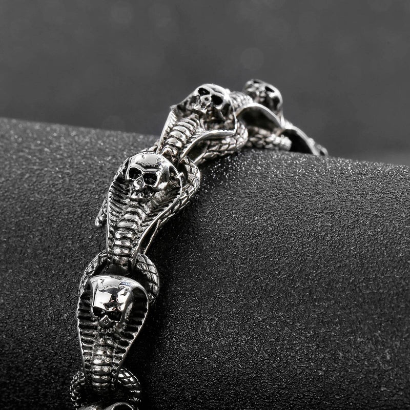 Stainless Steel 316L Vicious Cobra Snake Bracelet For Men
