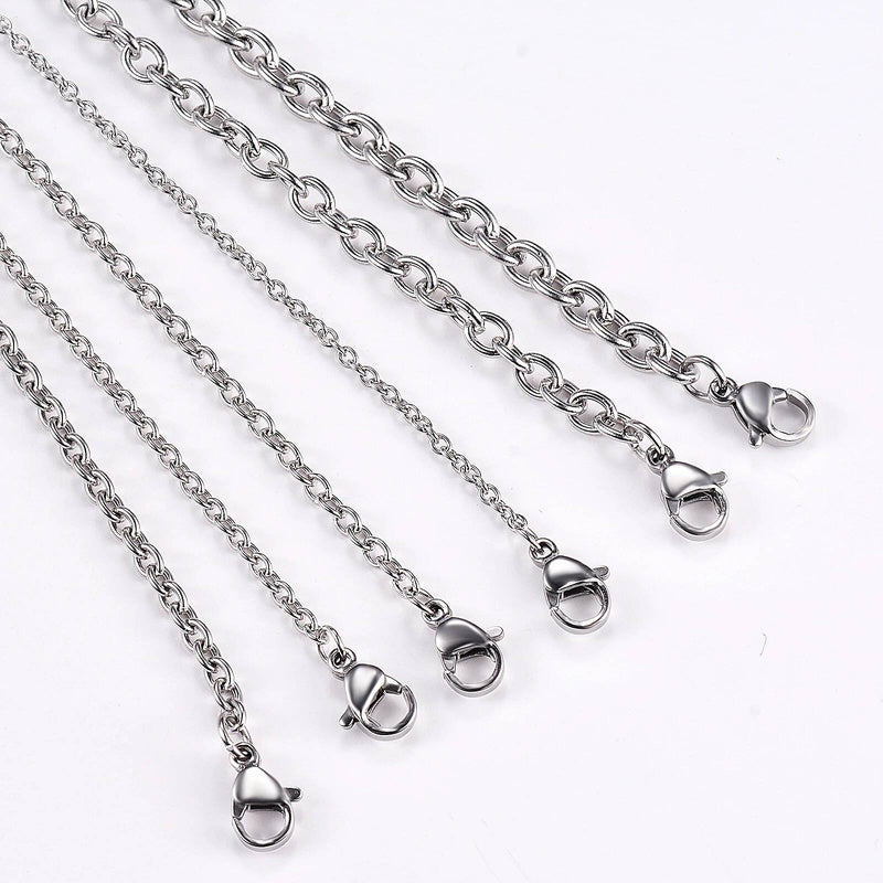 1Pc Width 1.5mm-6mm Stainless Steel Cross O Chain For Women Men DIY Jewelry Thin Bracelet Necklace