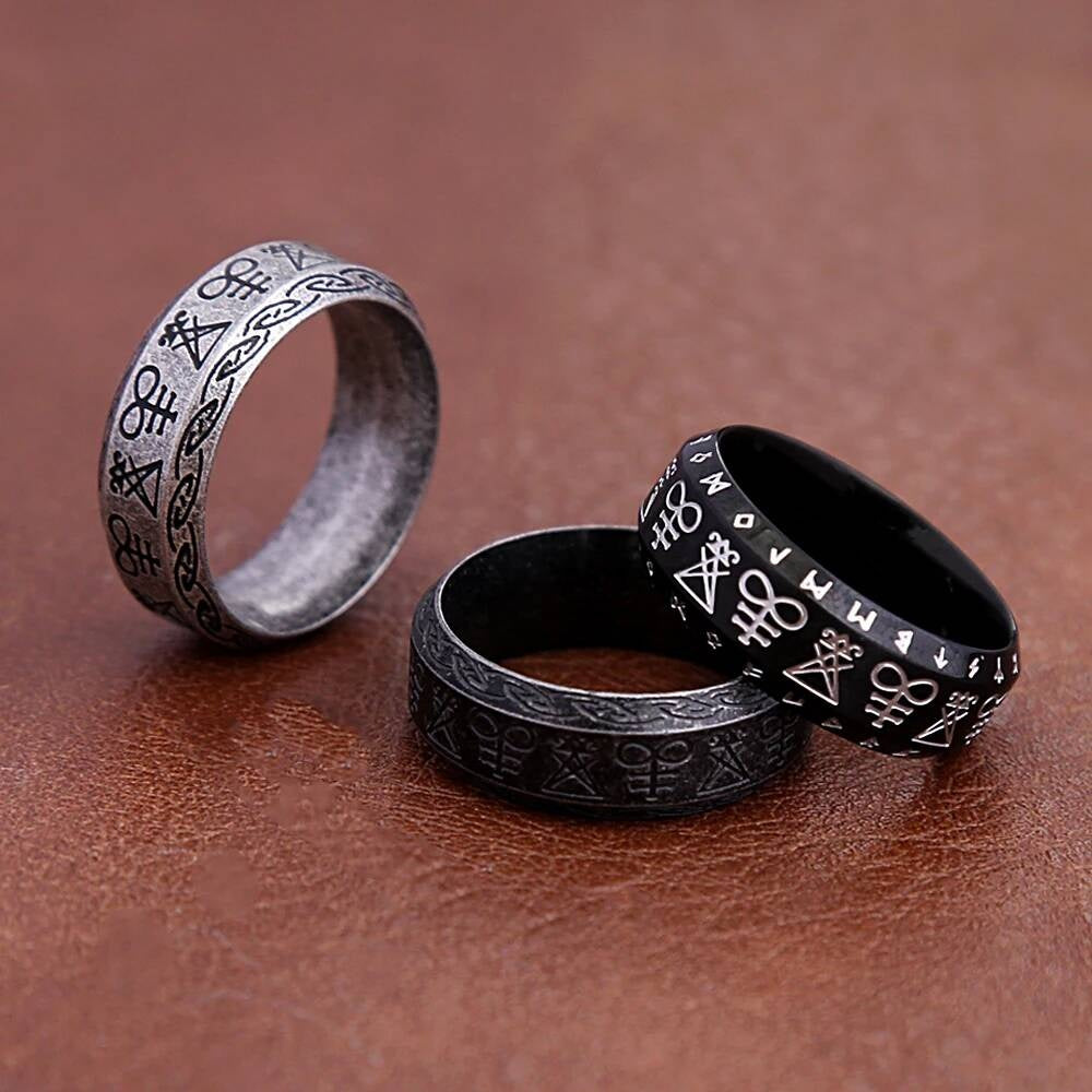 Nordic Viking Rune Rings For Men Punk Fashion Vikings Amulet Ring
