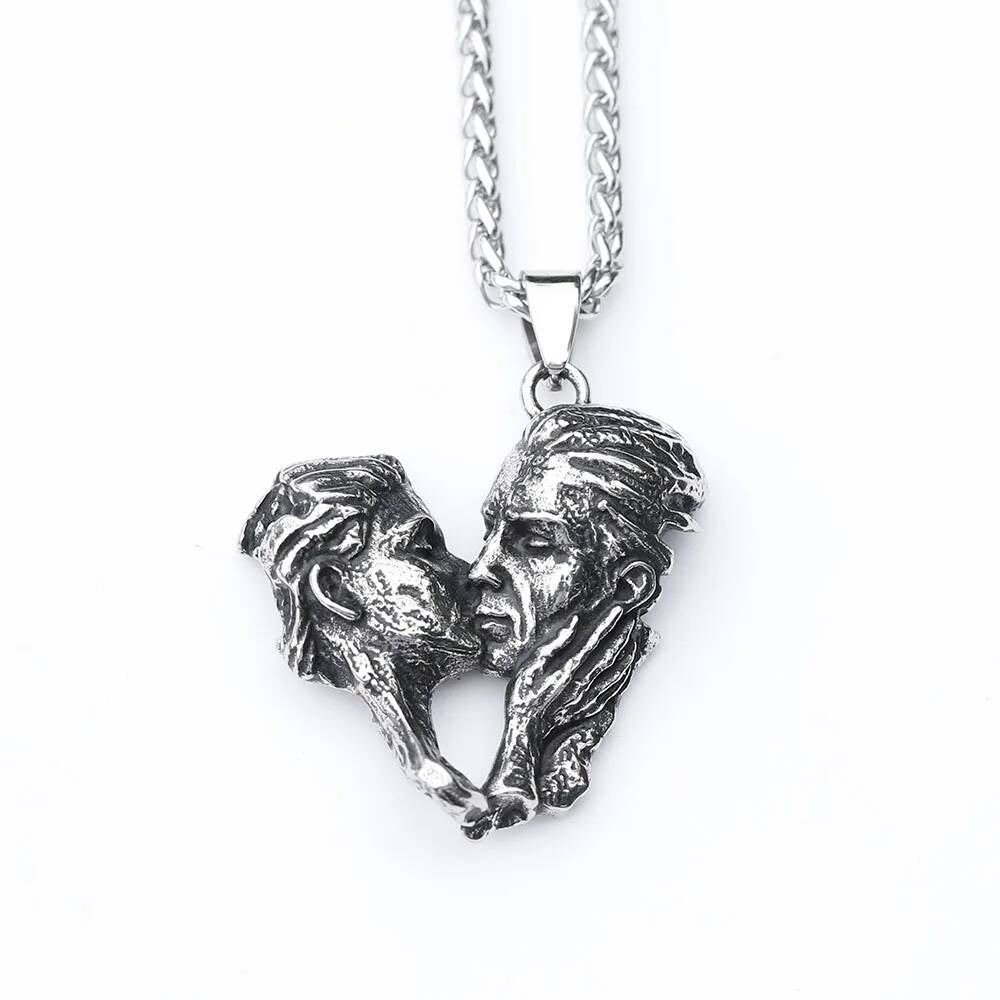 Lovers' Embrace Heart Pendant – Symbol of Eternal Love and Connection