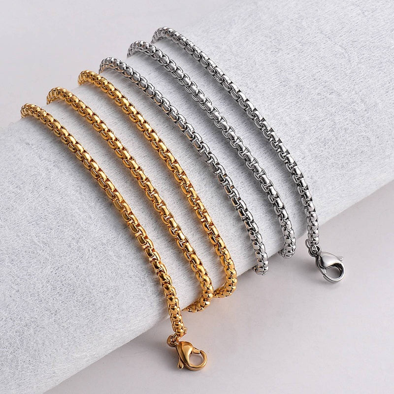 1 piece Stainless Steel Pearl Chain Figaro chain necklace for Pendant Men Women Necklace Jewelry Accessories
