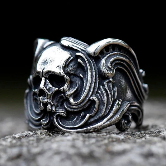 Chic Skull Punk Ring - Stainless Steel Men's Gothic Halloween Jewelry