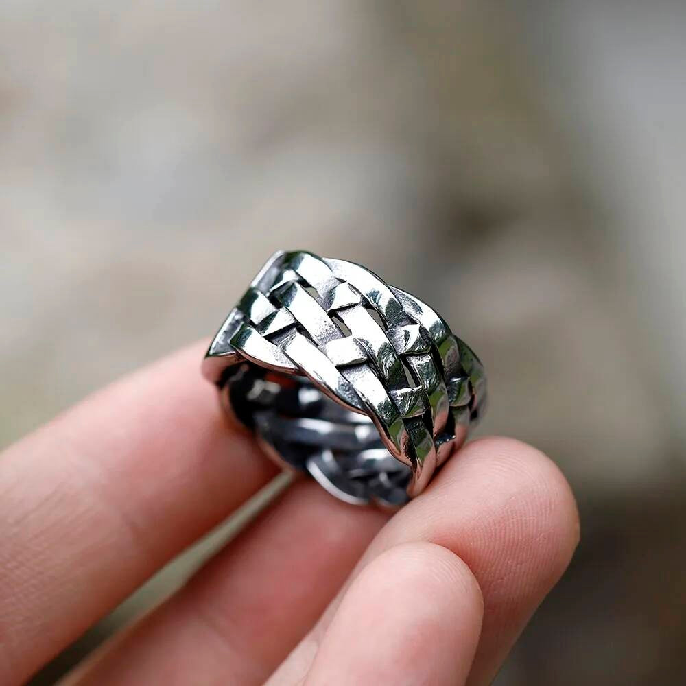 Vintage Viking Twist Knot Ring – 316L Stainless Steel Unisex Amulet Band