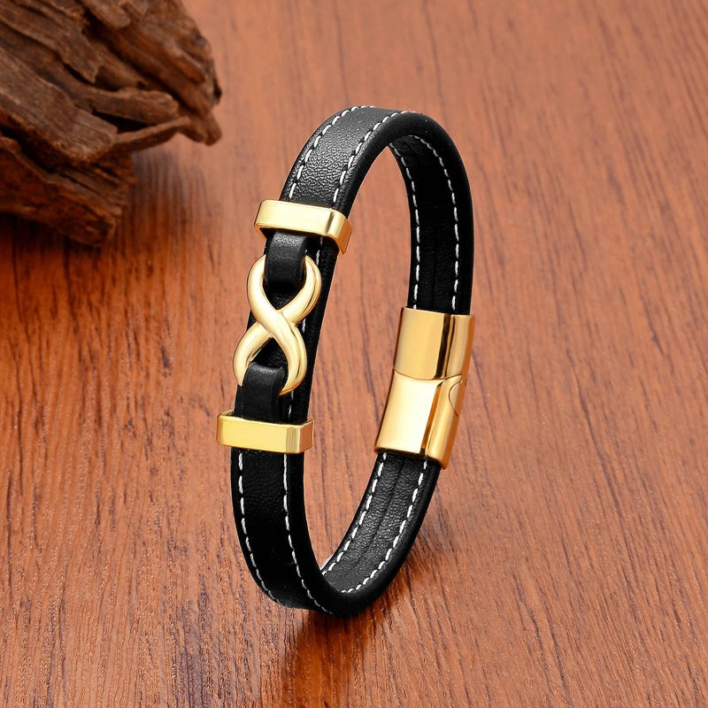Black Braided Leather Bracelet with Green Jade Beads - Stylish Multi-Layer Magnetic Clasp Jewelry for Casual Wear and Gifts Gold