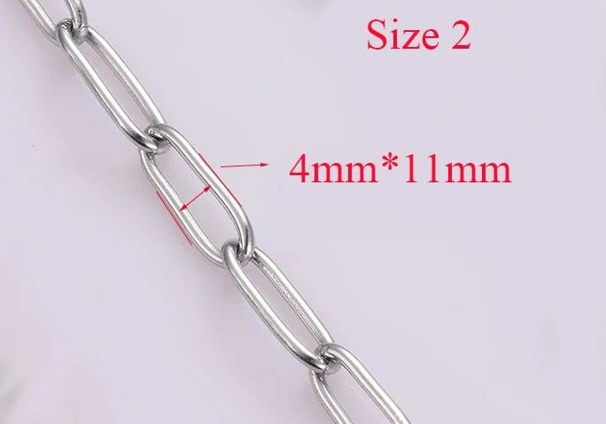 1Pc Stainless Steel Big Long Cross O Chain For Women Men DIY Jewelry Bracelet Necklace size 2