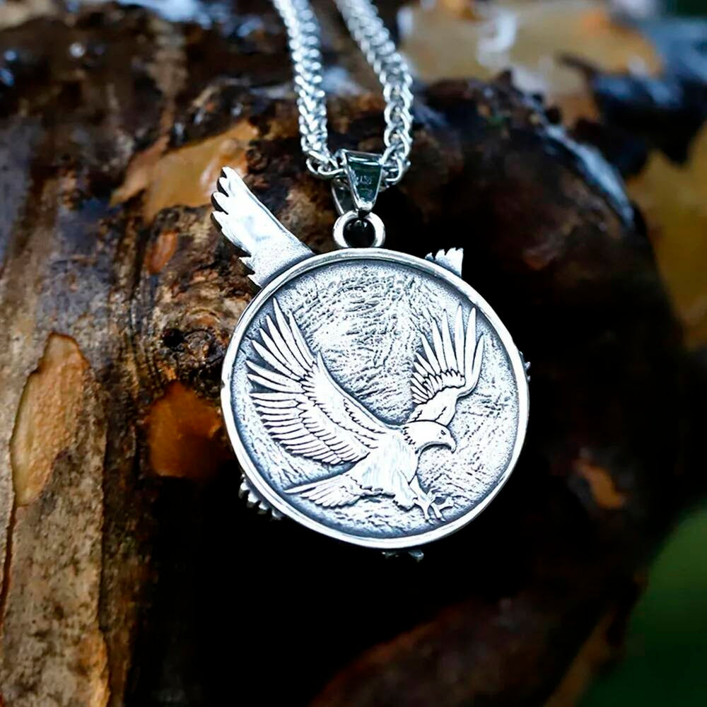 Eagle Pendant Necklace – Majestic Stainless Steel Soaring Bird Jewelry