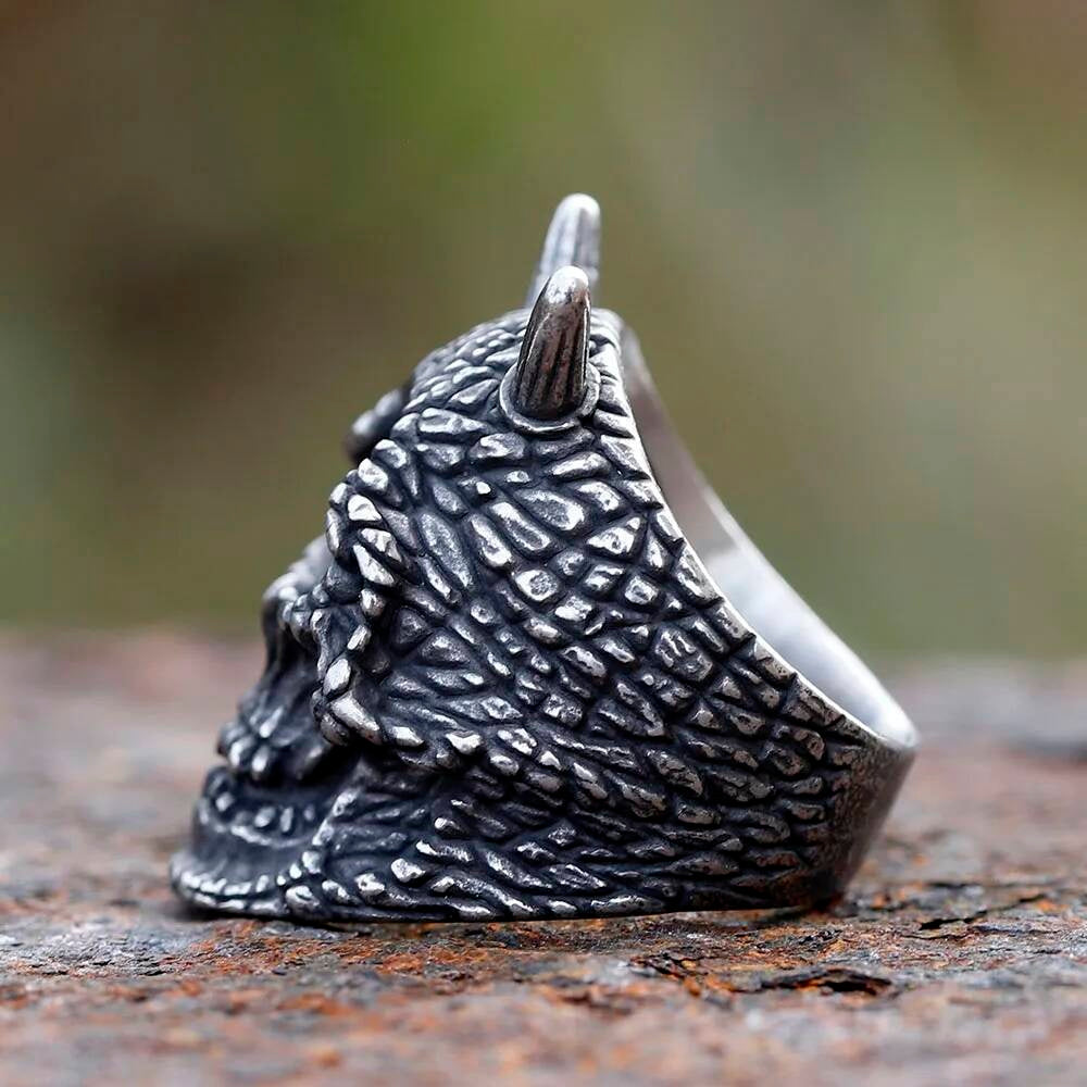 Devil Cyclops Skull Ring - Gothic Retro Stainless Steel Men's Party Jewelry