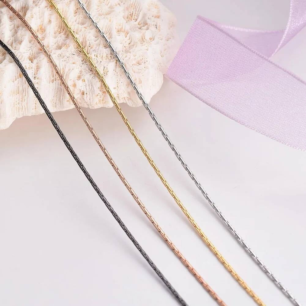 1 piece Width 0.6mm/0.8mm/1mm/1.2mm Chain Women Stainless Steel Tiny Necklace For Pendant Wholesale Jewelry