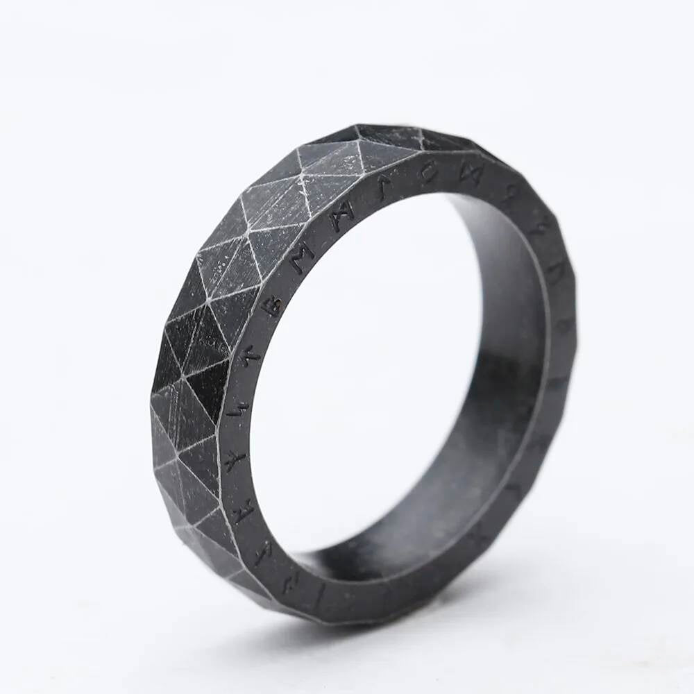 Viking Rune Band – 316L Stainless Steel Unisex Amulet Ring for Wedding & Fashion Antique