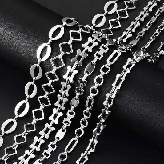 1 piece Punk Large Stainless Steel Handmade Link Chain Bracelet Necklace For Women Men Jewelry Gift Not allergic