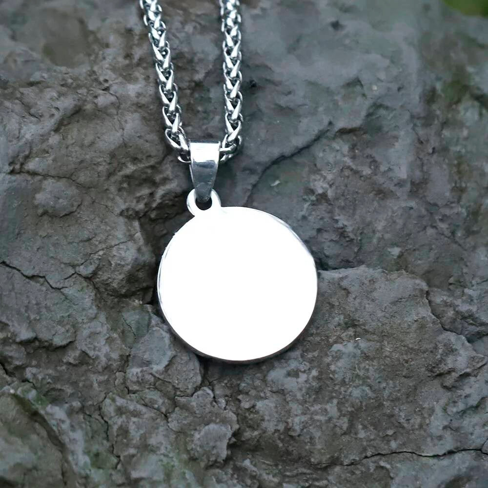Viking Rune Pendant Necklace - Stainless Steel Norse Symbol Amulet for Men