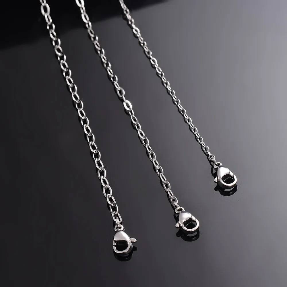 Wholessale 10 pcs/lot Stainless Steel Tiny Shape O Long Cross Chain Necklaces For DIY Pendant Necklace Length 40cm -90cm