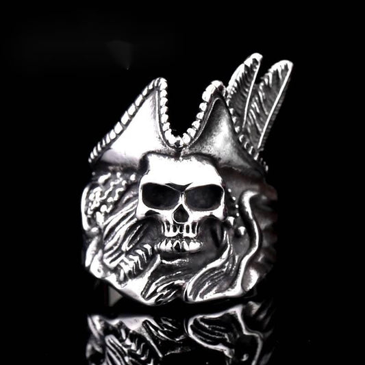 Pirate Skull Ring – 316L Stainless Steel Biker & Rebel Statement Band