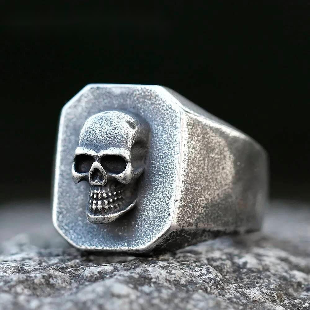 Men's Rings Gothic Vintage Skull Ring For Men Heavy Punk Rock Biker