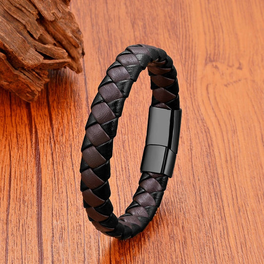 Men's Brown Leather Bracelet for Classic Gifts