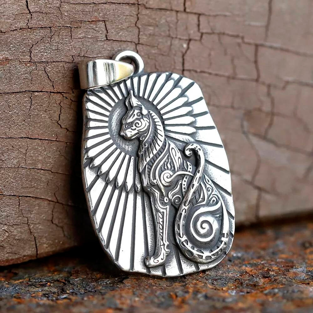 Egyptian Cat Goddess Bastet Pendant Necklace – Ancient Protection Jewelry