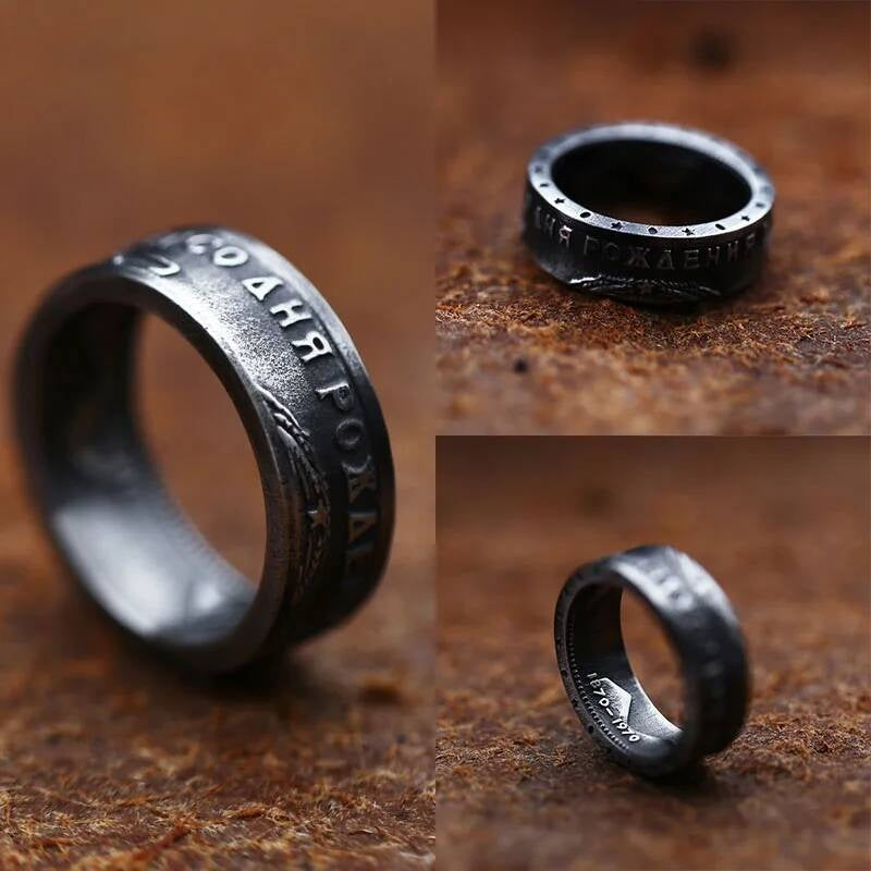 Punk Skull Stainless Steel Ring with Zircon – Vintage Biker Statement
