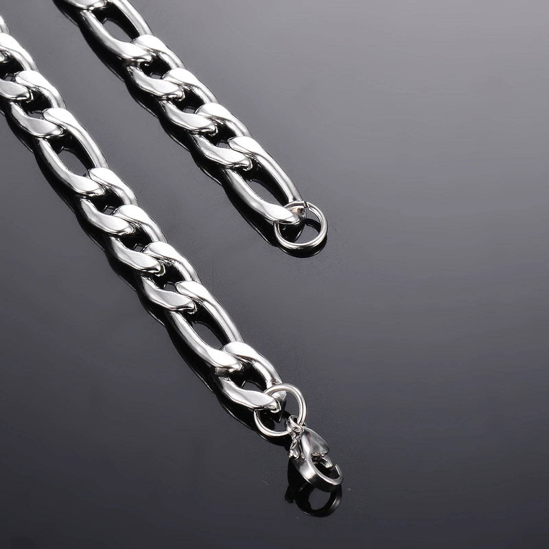 1 piece 3mm/3.8mm/4.5mm/5mm/6mm/7mm/7.5mm Figaro Link Jewelry Classic Curb Necklace Stainless Steel Chain for Men Women