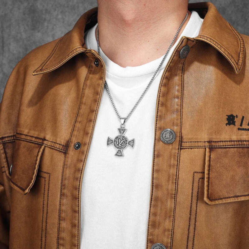 316L Stainless Steel Inscribed Cross Pendant Necklace – Faith & Protection