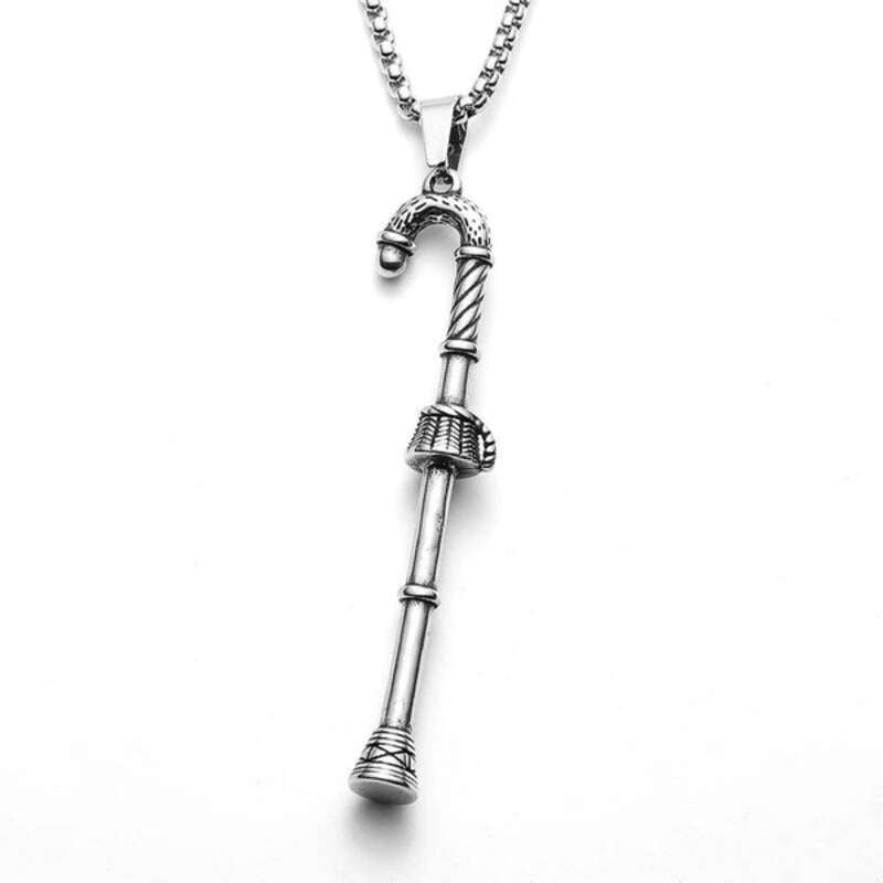 316L Stainless Steel Egyptian Pharaoh Staff Pendant Necklace