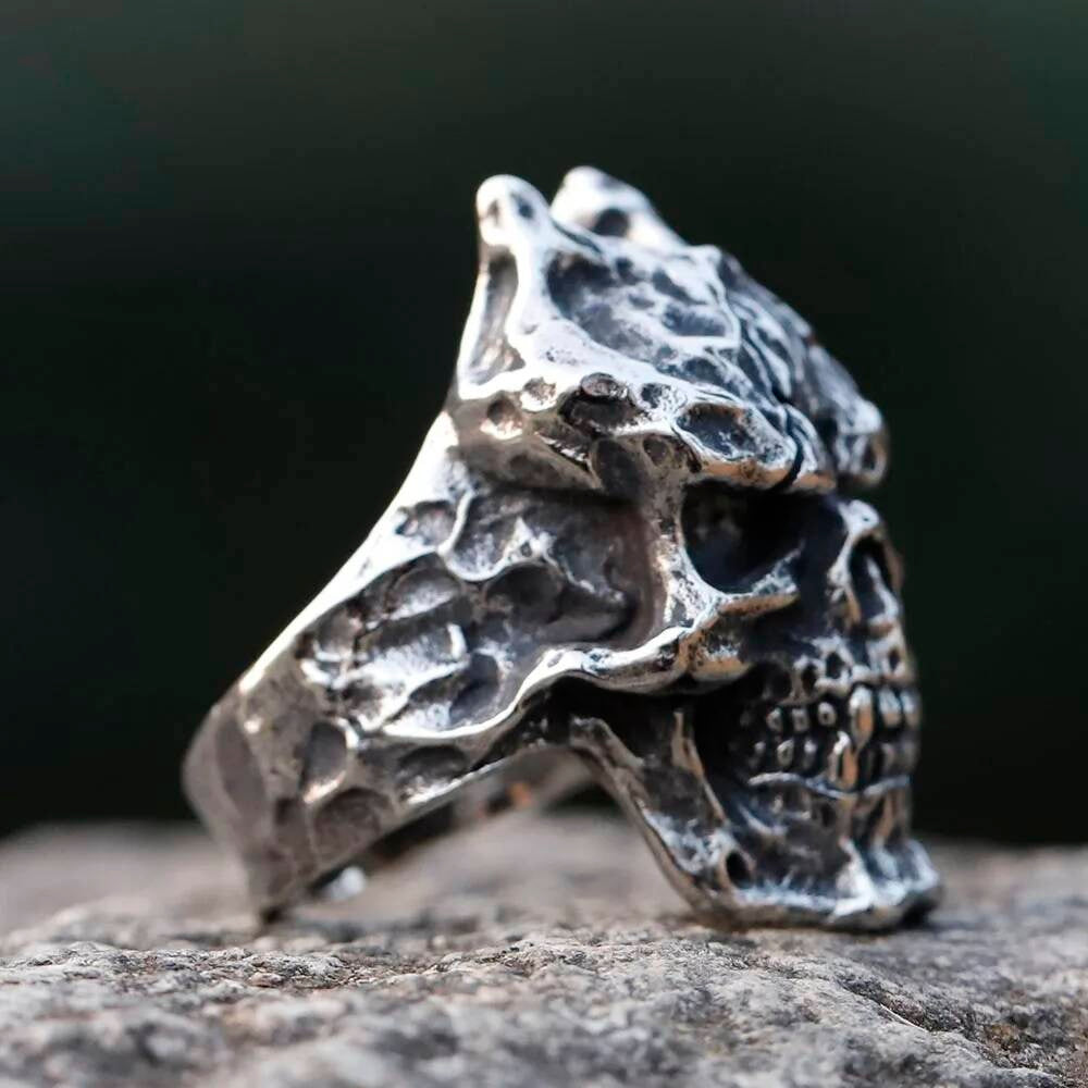 Vintage Punk Skull Ring – 316L Stainless Steel Biker Statement Band