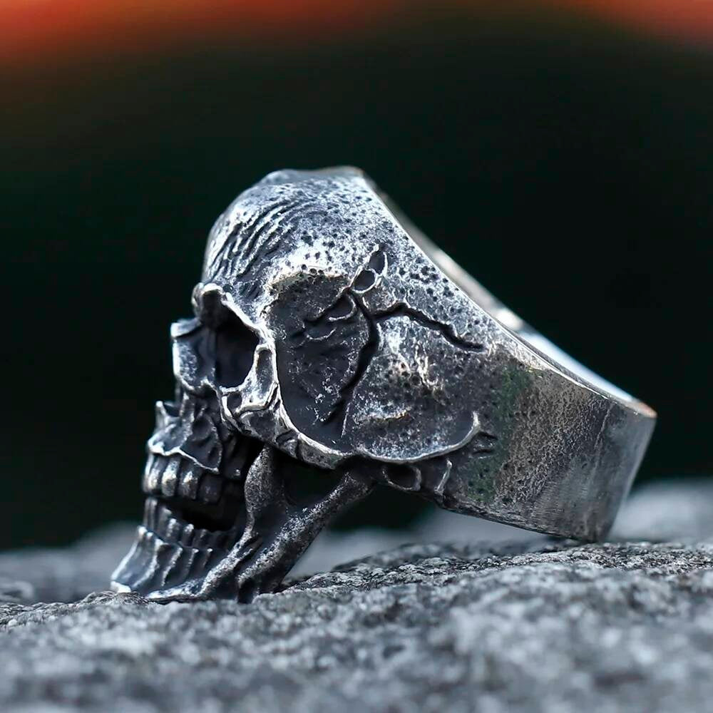 Double Headed Skull Ring - Gothic Stainless Steel Biker Punk Band Jewelry