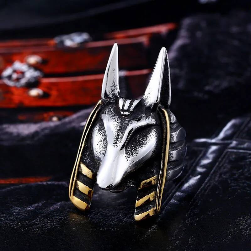 The Kaen Chronicles Anubis Ring – 316L Stainless Steel Mythic Guardian Band