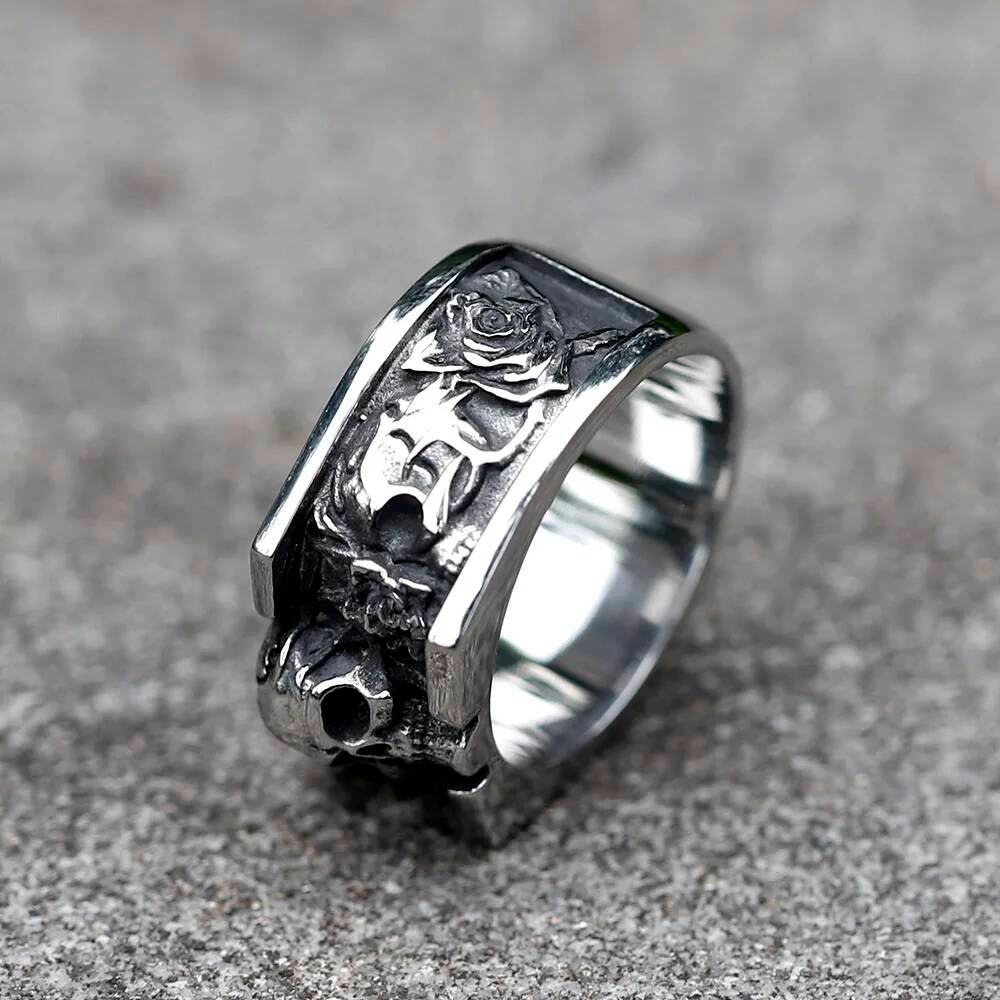 Vintage Skull Ring - Stainless Steel Punk Fashion Jewelry for Teens