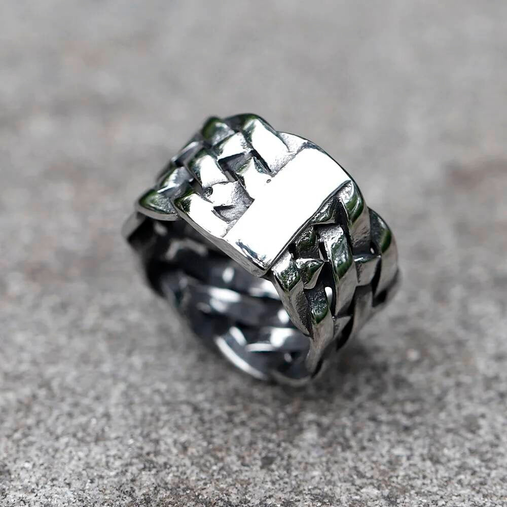 Vintage Viking Twist Knot Ring – 316L Stainless Steel Unisex Amulet Band
