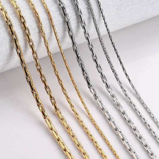 1 piece Men Women Stainless Steel Necklace Chain Width 1.2mm/1.8mm/2.2mm/2.5mm