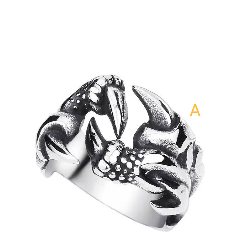 Eagle Claw Ring in Stainless Steel – Gothic Punk Biker Talon Jewelry