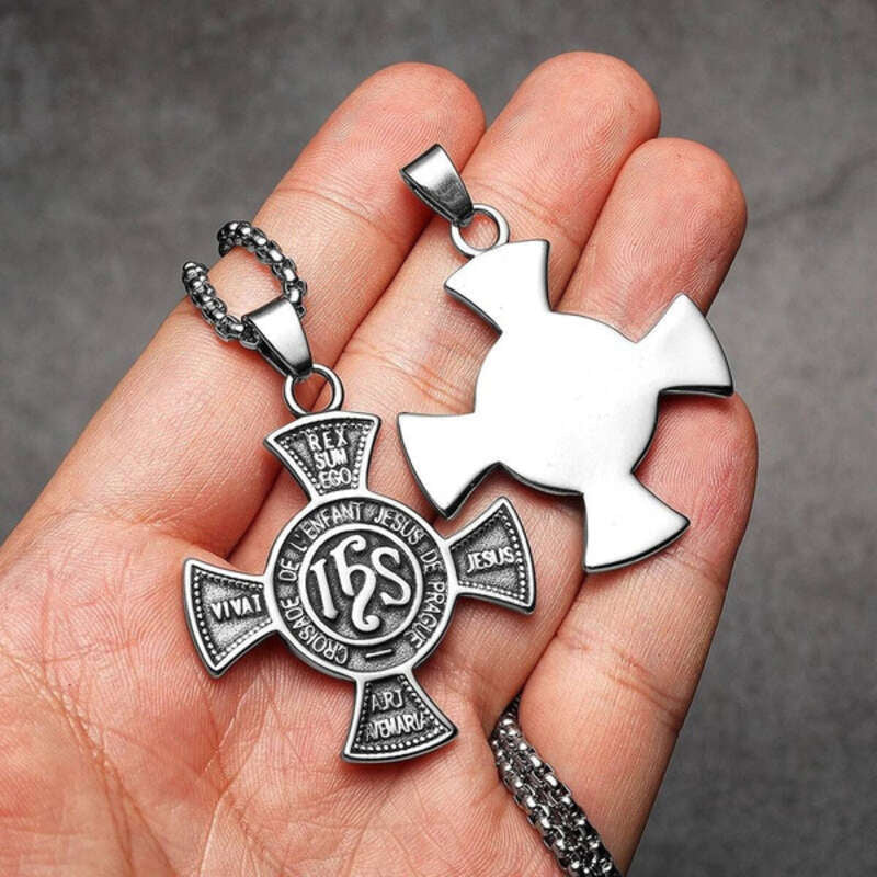 316L Stainless Steel Inscribed Cross Pendant Necklace – Faith & Protection