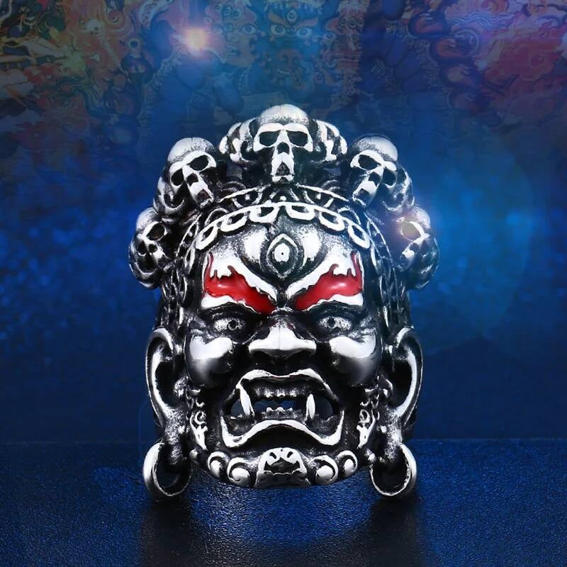 Skull Buddha God Of Wealth Adjustable Fashion Ring