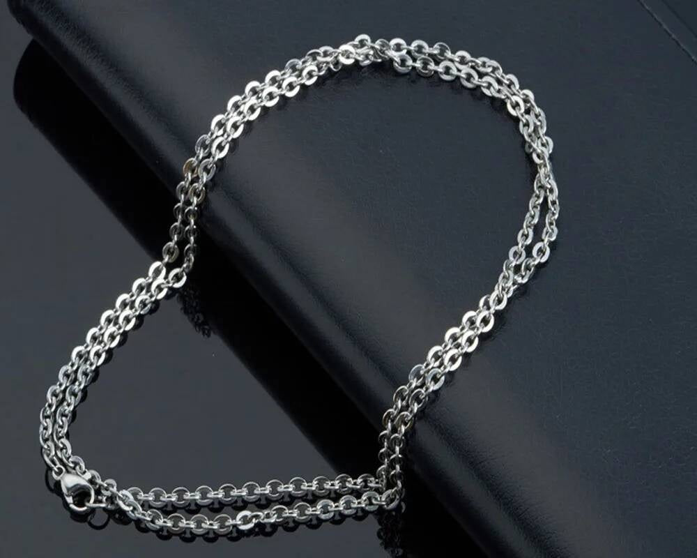 1Pc 1.2mm-4mm Stainless Steel Link DIY Necklaces Jewelry Making 40cm -90cm Chain with Lobster Clasp