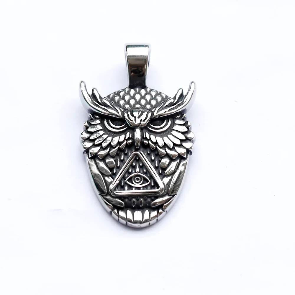 Owl Pendant Necklace with All-Seeing Eye – Mysterious Symbol Jewelry