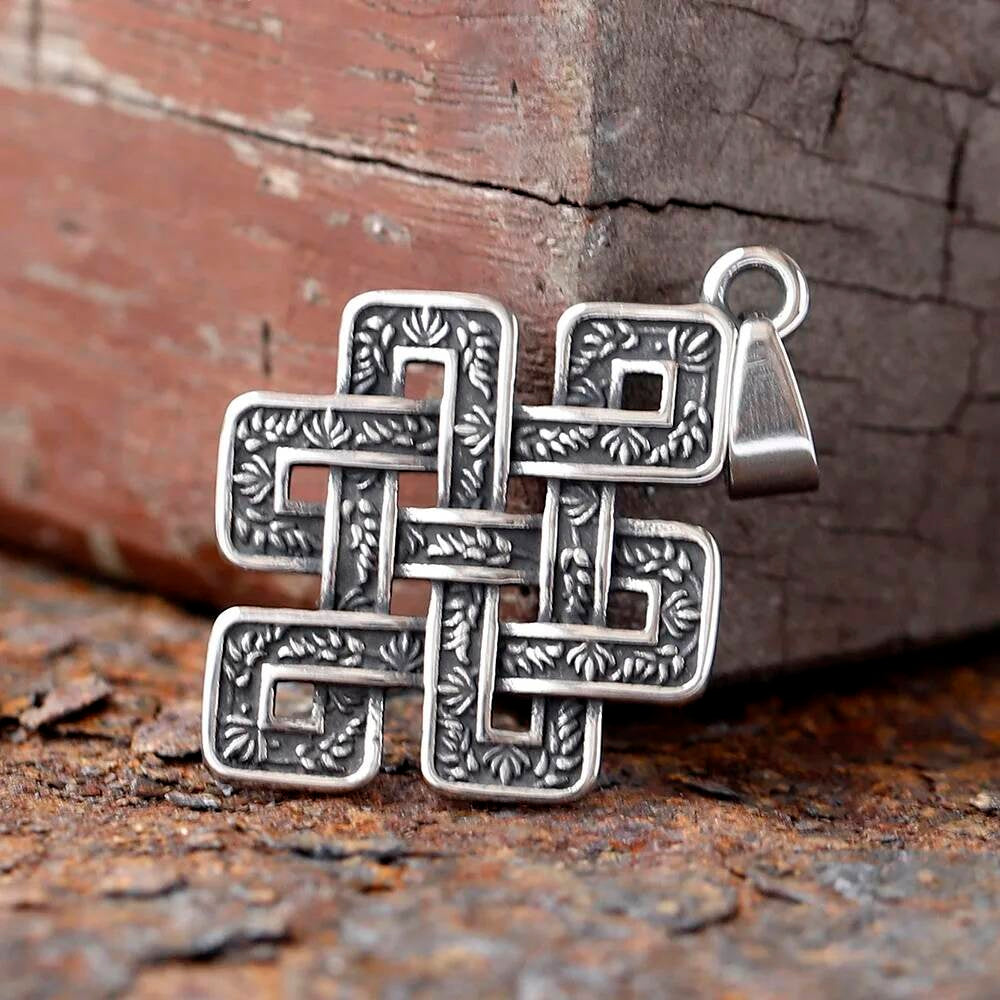 316L Stainless Steel Celtic Stag Skull Amulet Necklace Norse Pagan Jewelry