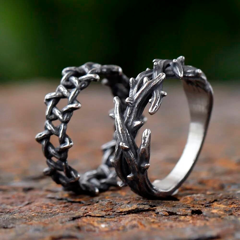 Thorn Ring Collection – Gothic Stainless Steel Punk Biker Jewelry (A/B/C)