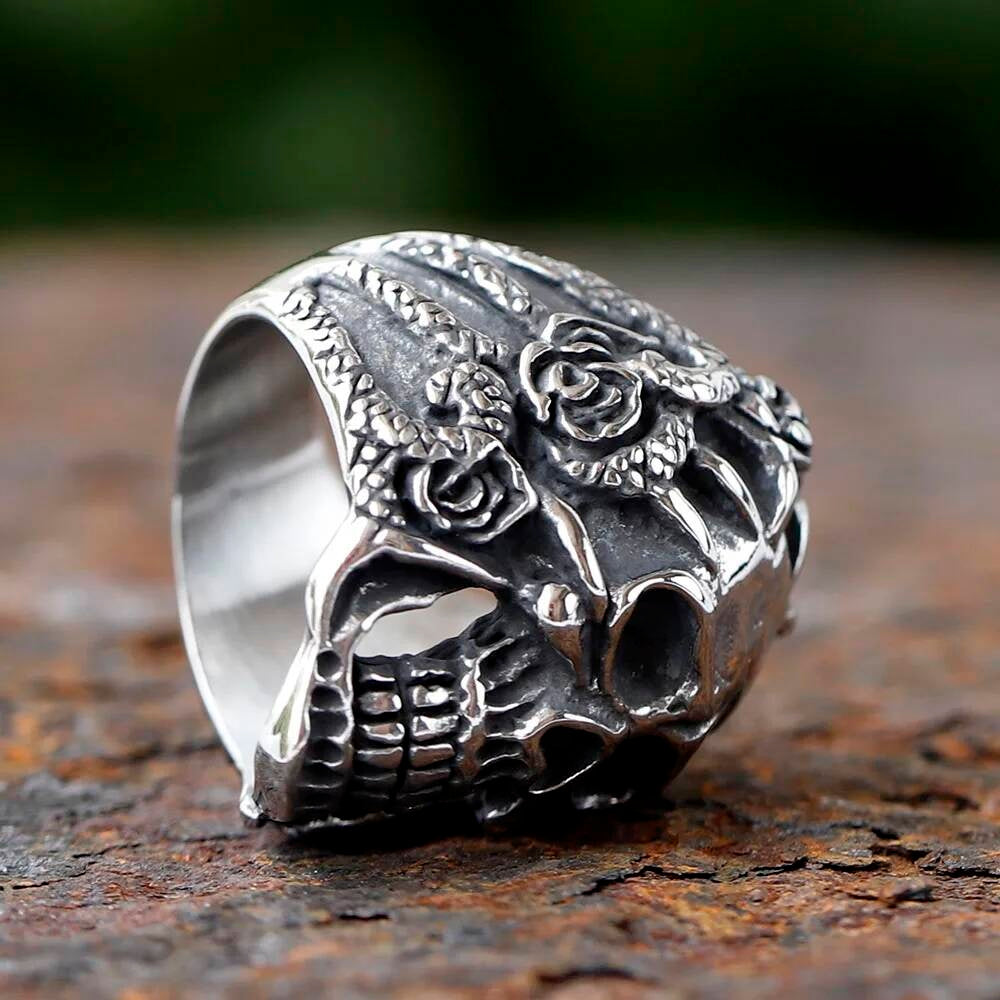 Christmas Skull Charm Ring - Punk Stainless Steel Nautical Men's Jewelry Gift