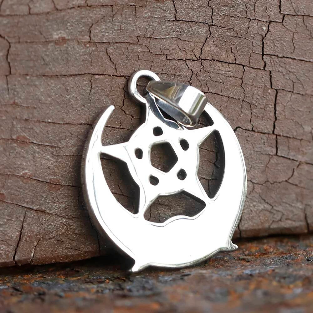 Celtic Moon Pentagram Pendant Necklace – Stainless Steel Wiccan Amulet