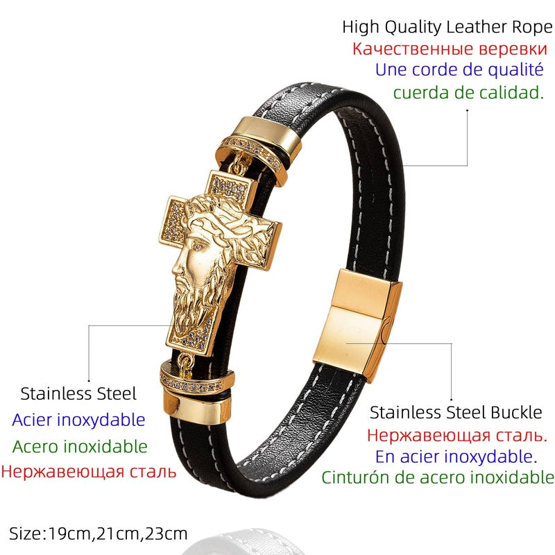 Black Braided Leather Bracelet with Green Jade Beads - Stylish Multi-Layer Magnetic Clasp Jewelry for Casual Wear and Gifts