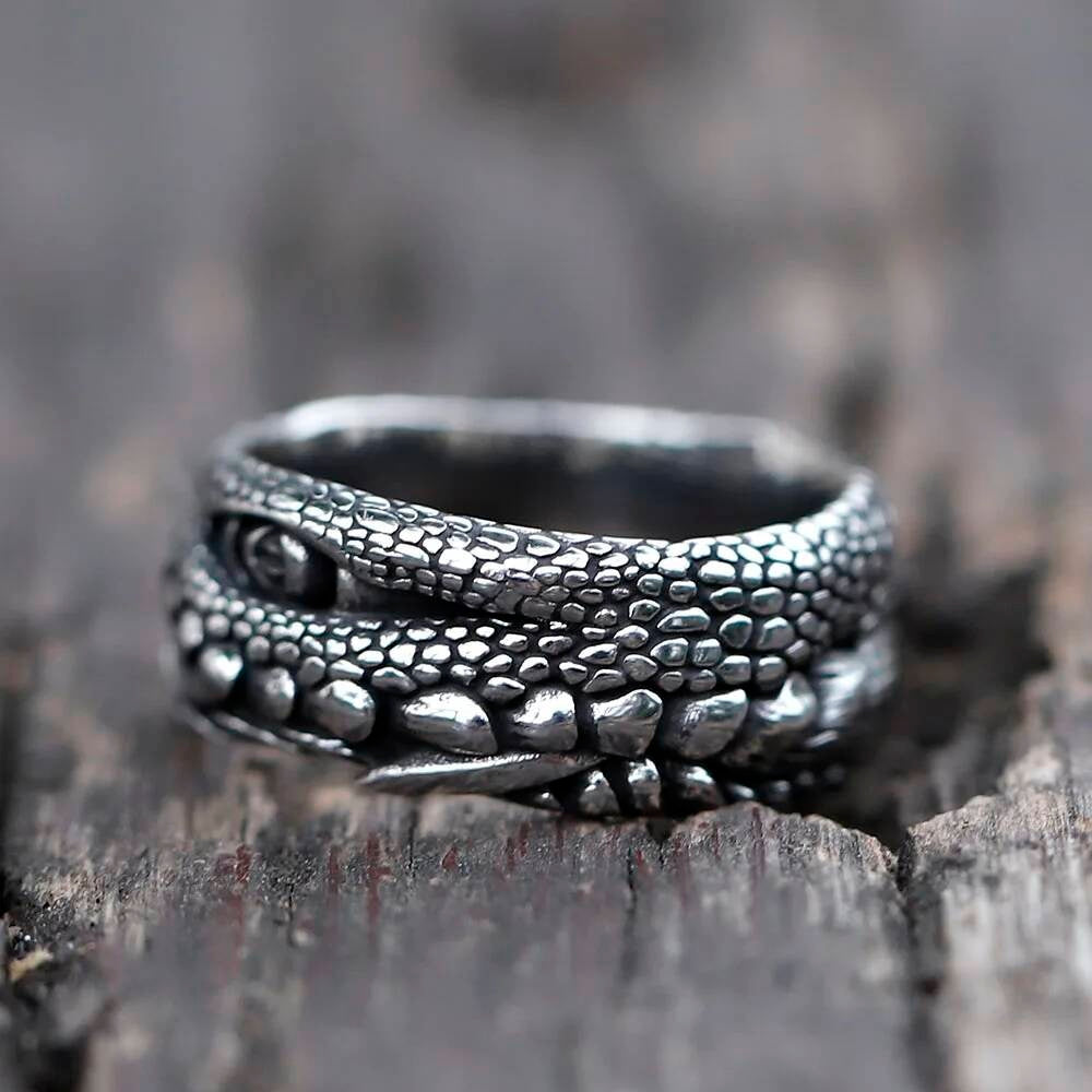 Crocodile Eyes Statement Ring – 316L Stainless Steel Unisex Animal Jewelry