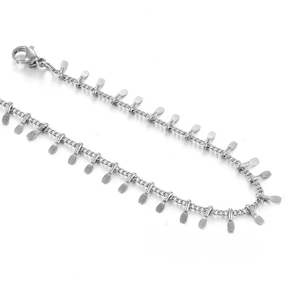 1Pc Width 1.5mm Stainless Steel Clips Leaf Chains Necklace for DIY Bracelet Handicraft Anklets Jewelry Making Supplies Silver